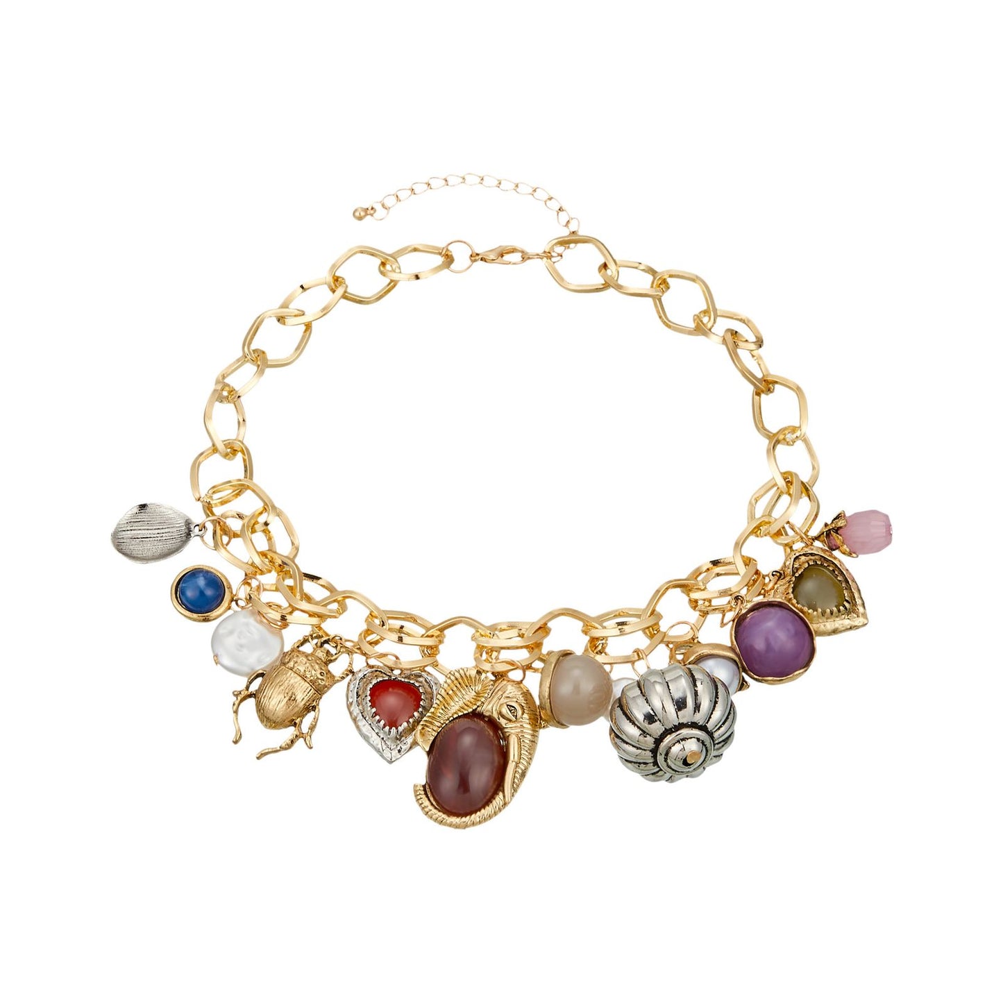 Opal Charm Metal Neckpiece