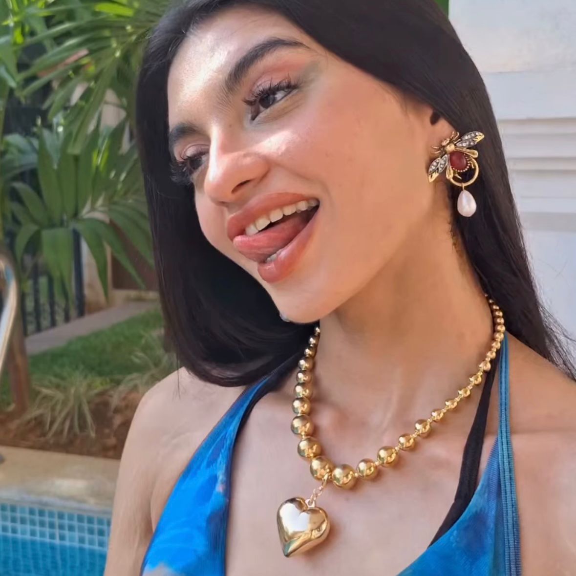 Heart Chunky Gold Necklace