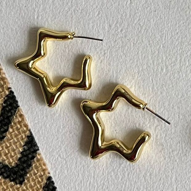 Ziva Gold Plated Metal Earrings