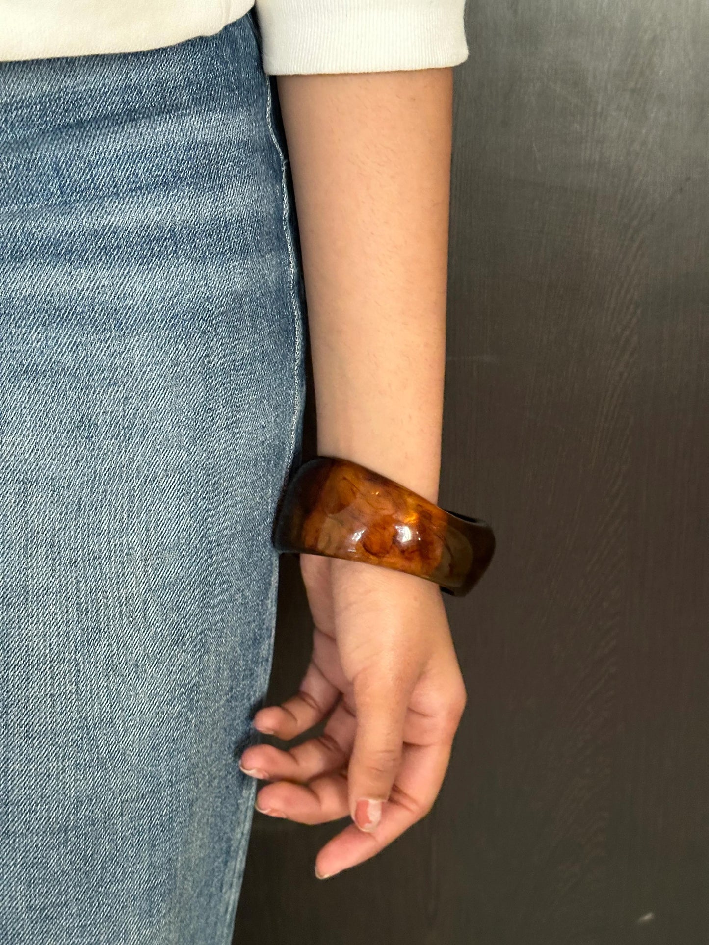 Resin Brass Bracelet Set of 3