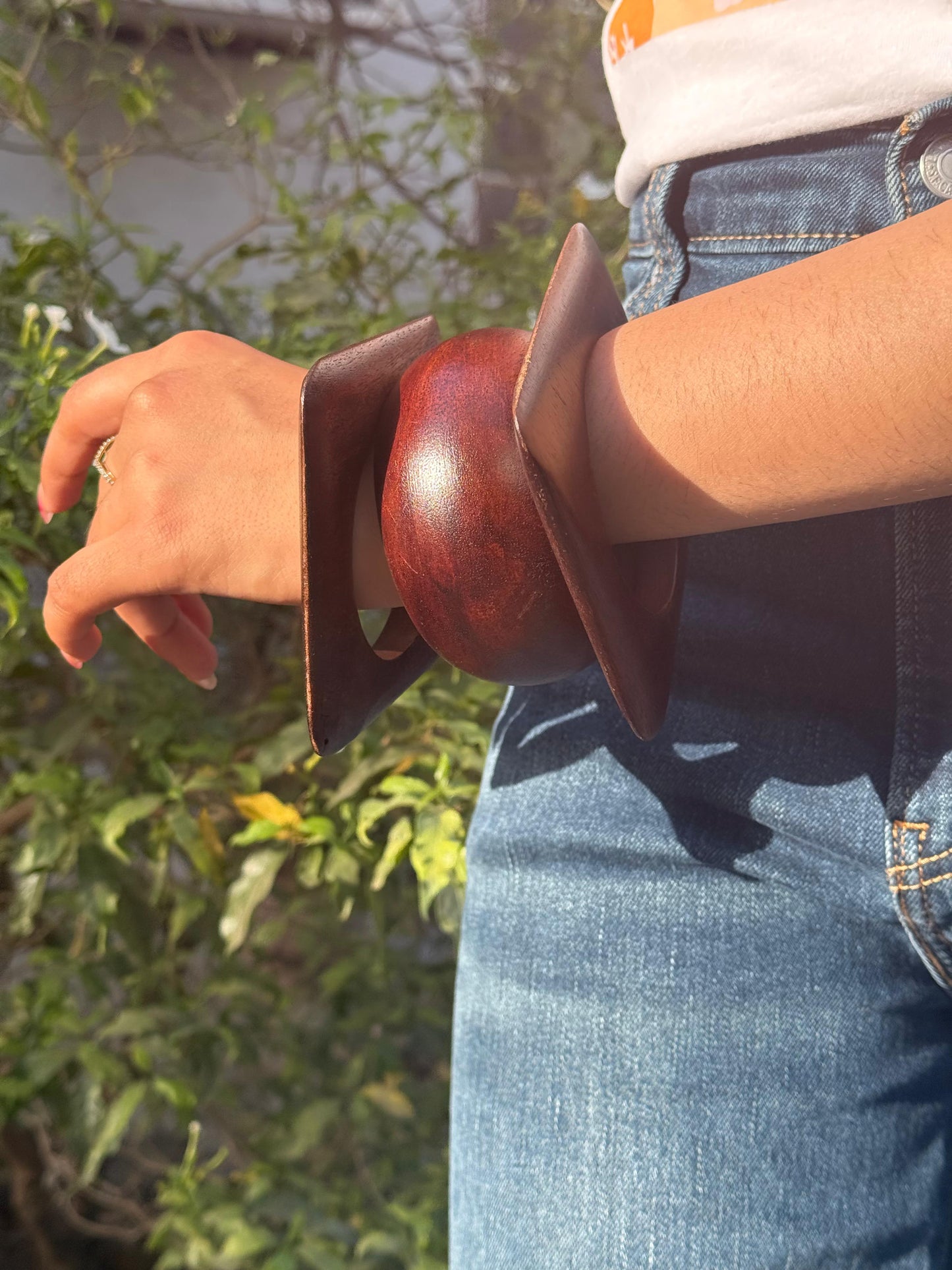 Earthly Brown Wooden Bangle Combo