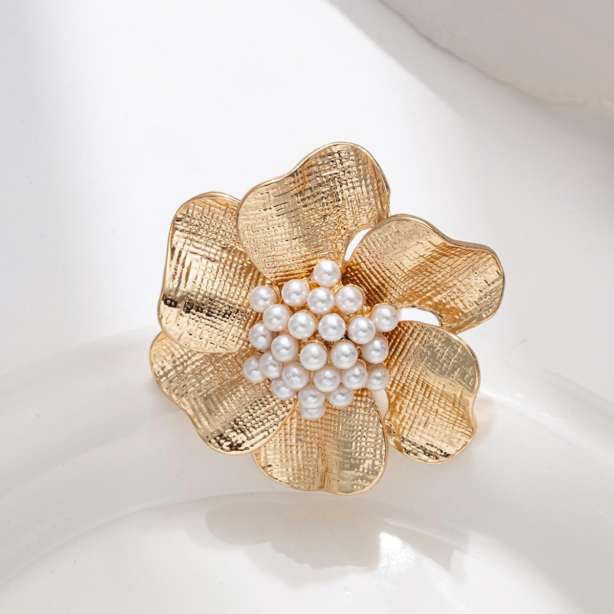 Golden Bloom Statement Ring