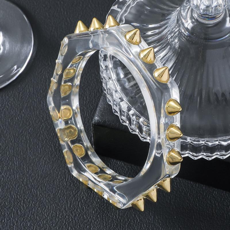Spiked Ice Clear Resin Bangle