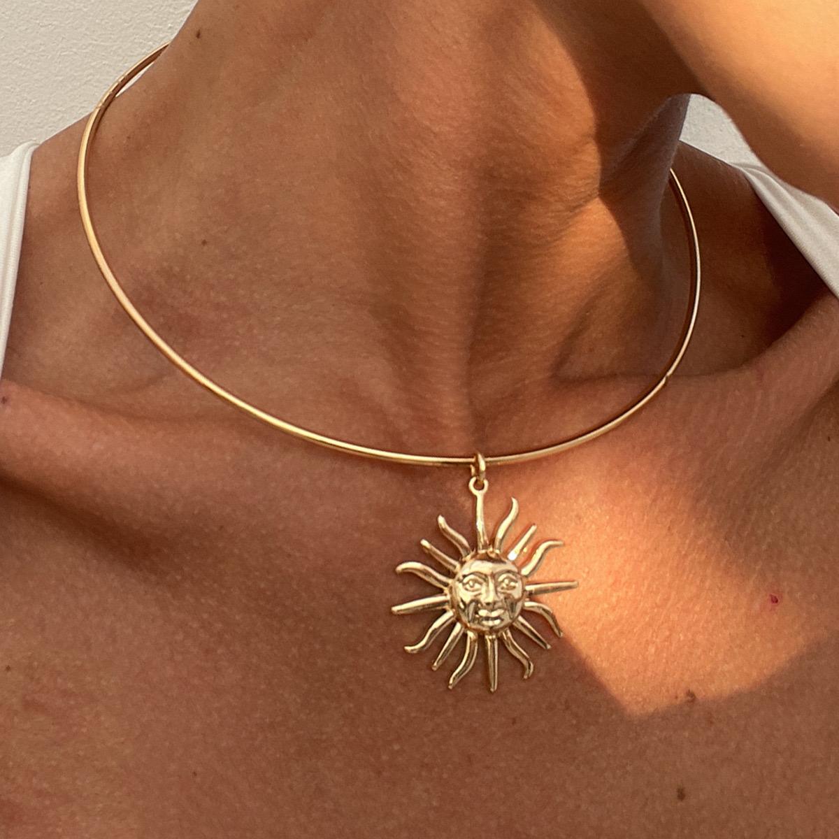 Golden Sun Choker Necklace
