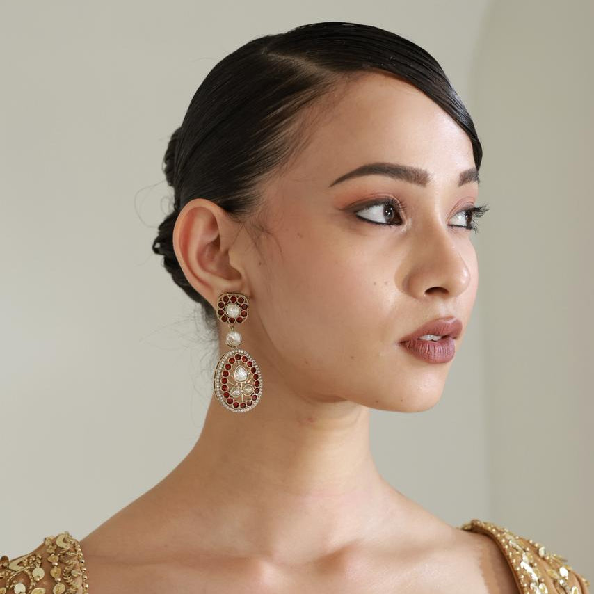 Rajwada Ruby Kundan Necklace Set