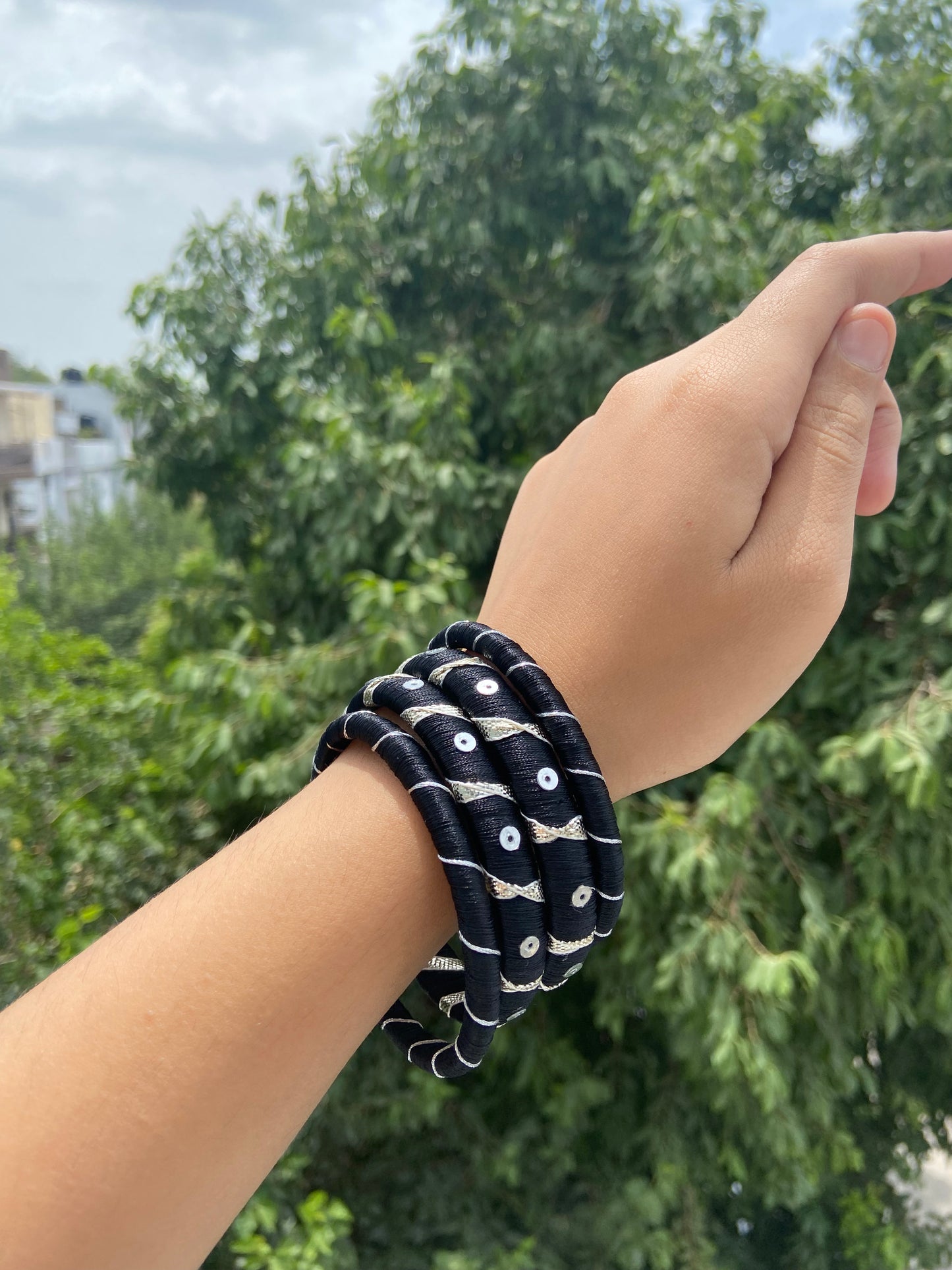 Bangle Combo 30 (Black; Ribbon Sequin)
