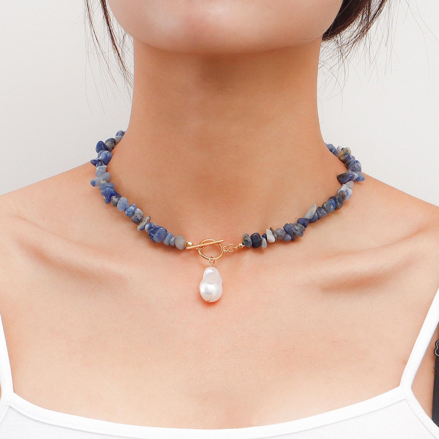 Lilac Pearl Drop Neckpiece