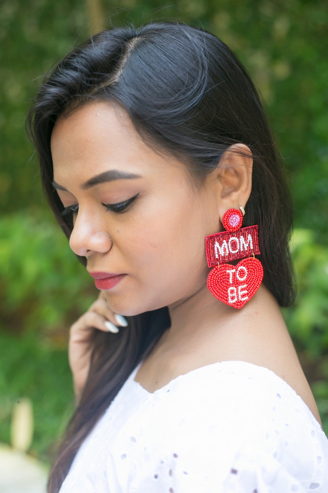 Mom To Be (Red) Handmade Earrings