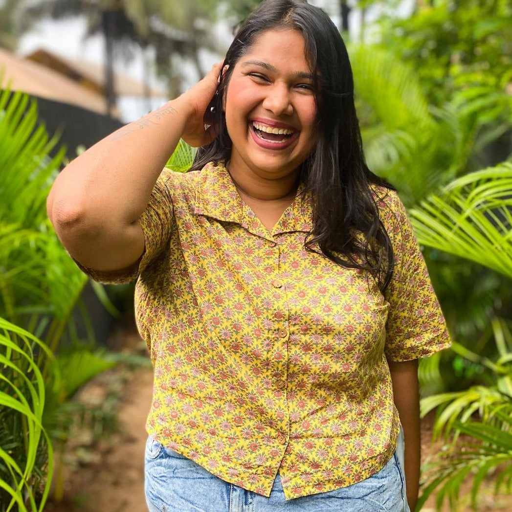 Call Me Yellow Womens Crop Shirt