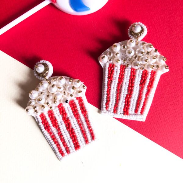 Popcorn Handmade Beaded Earrings