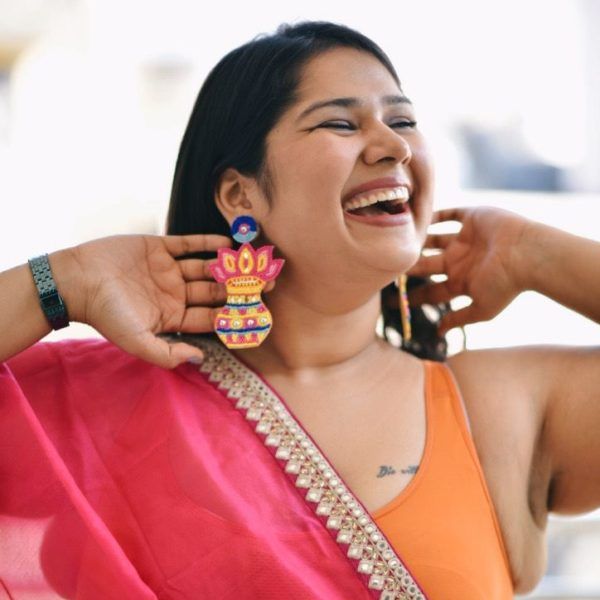 Kalash Pink Handmade Beaded Earrings