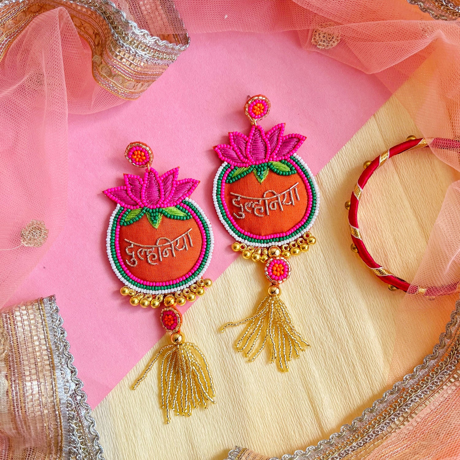 Handmade Beaded Indian Earrings