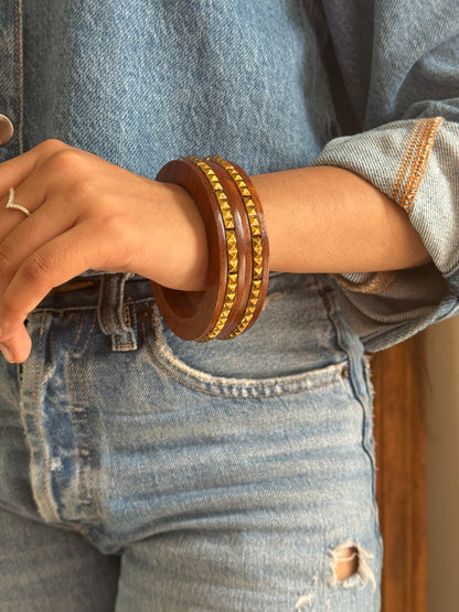 Wooden Handmade Bangle-Set of 2