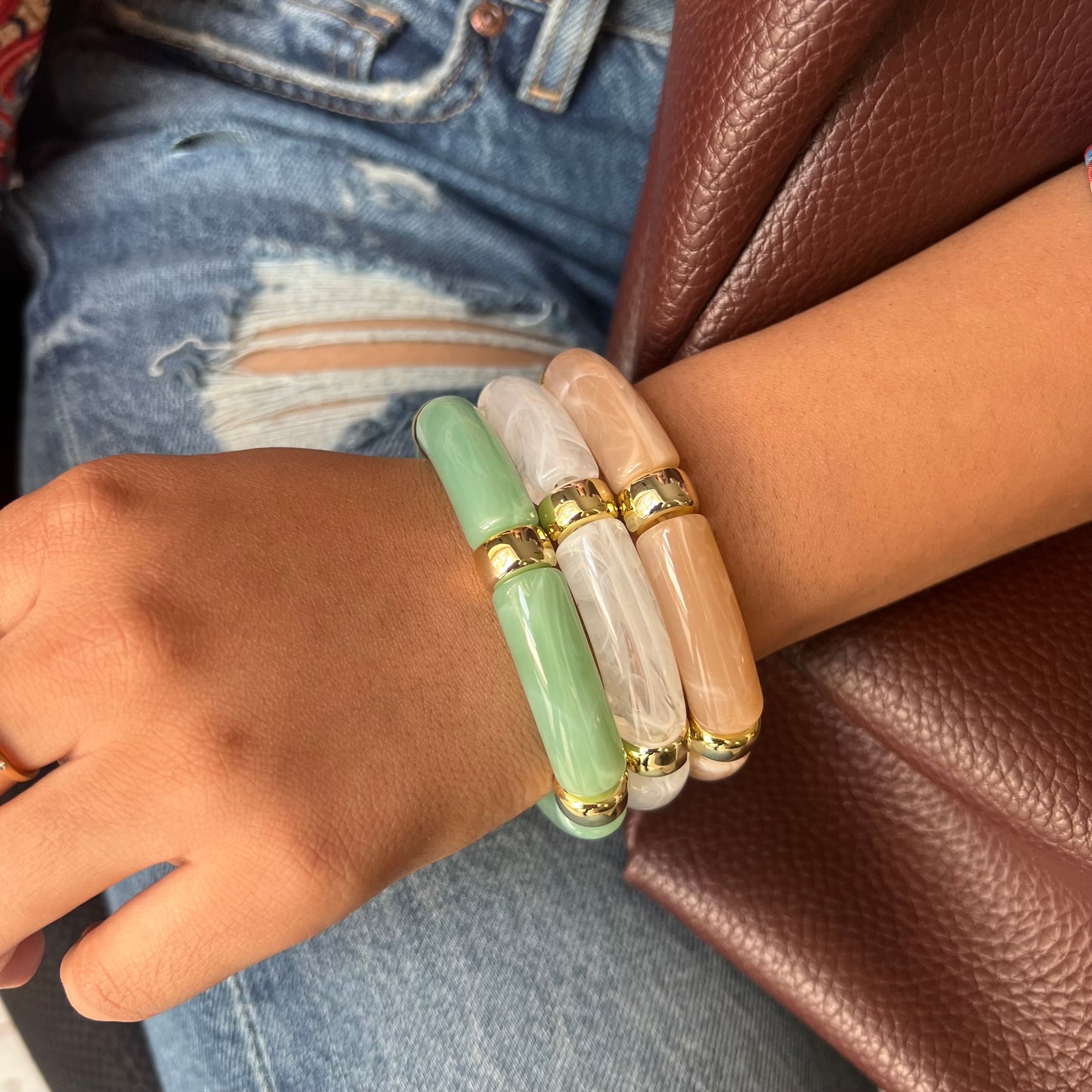 Nude Retro Acrylic Bracelet