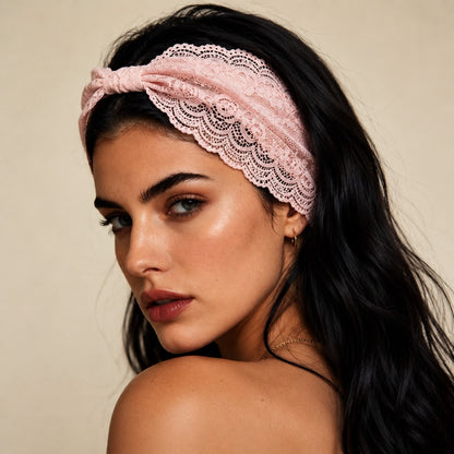 Blush Pink Lace Headband