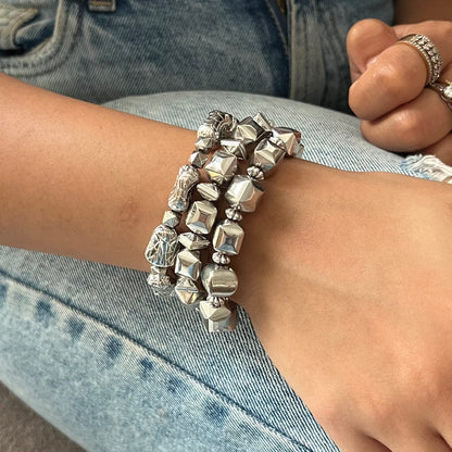 Anti Tarnish Silver Cascade Stackable Bracelets