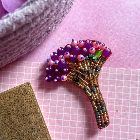 Berry Bunch Handmade Beaded Brooch