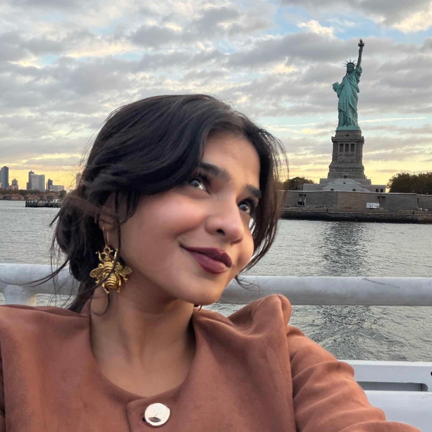 Golden Bee Metal Earring