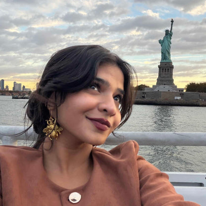 Golden Bee Metal Earring