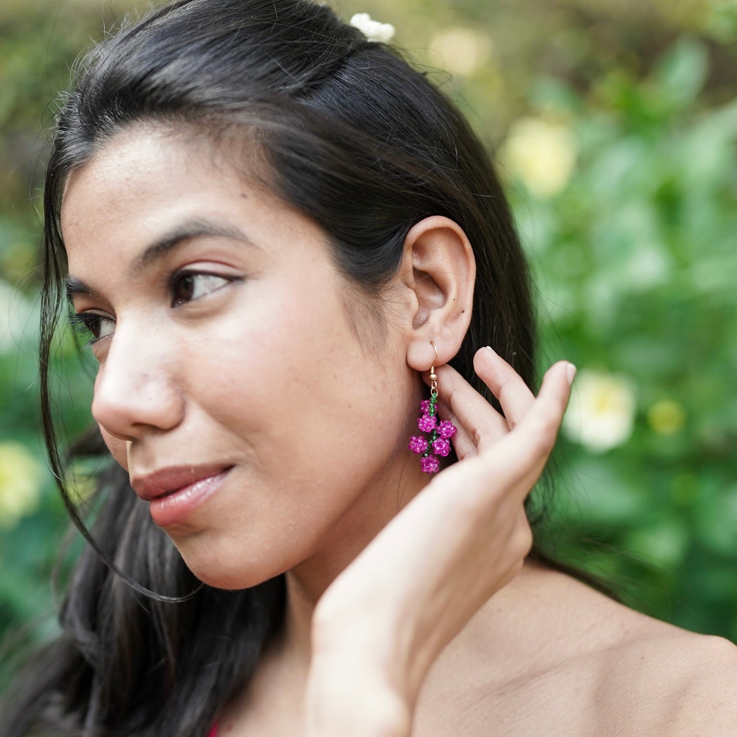 Grape Wine Handmade Beaded Earrings