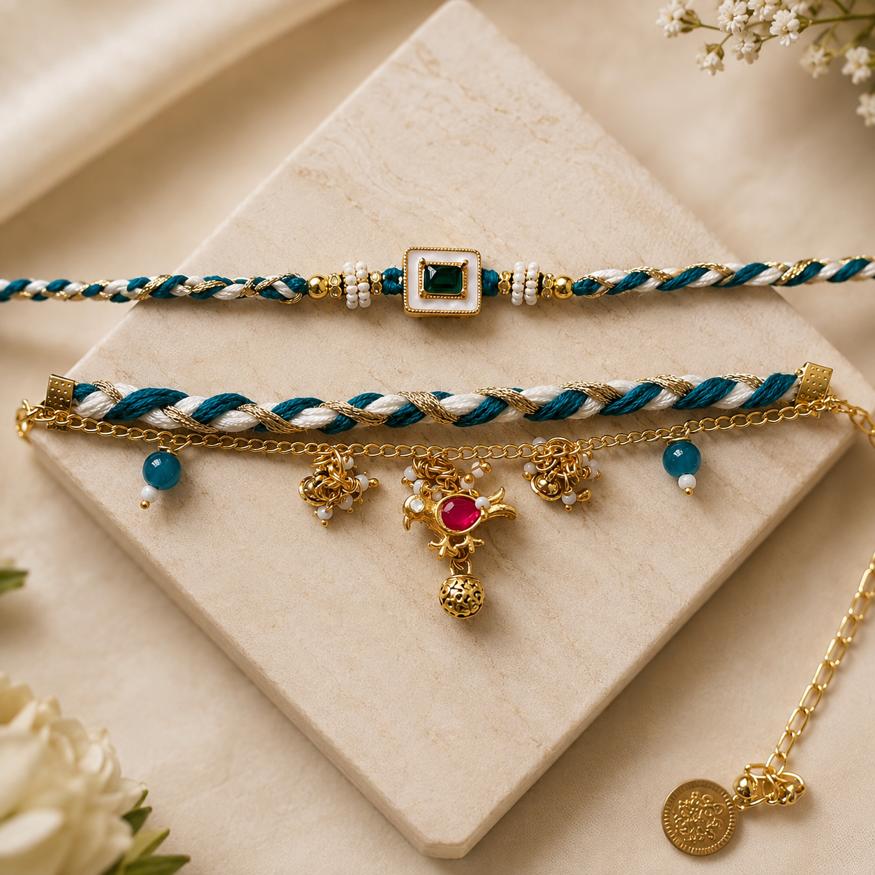 Neel Bhai-Bhabhi Rakhi & Lumba Set