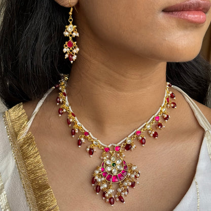 Begum Ruby Kundan Pearl Necklace Set