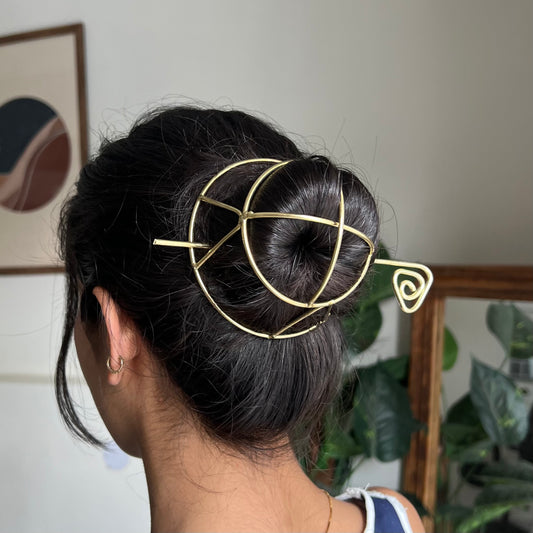 Spiral Fusion Brass Hairpin