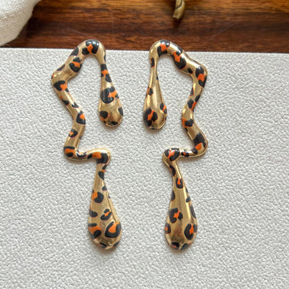 Leopard Wave Drops Earrings