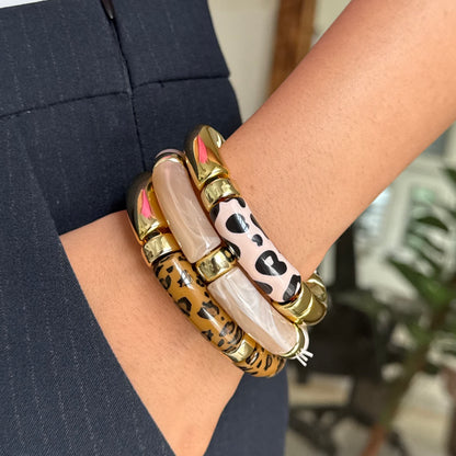 Leopard Luxe Resin Retro Acrylic Bracelet