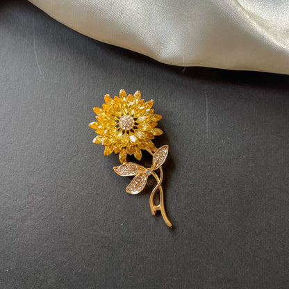 Golden Radiance Bloom Brooch