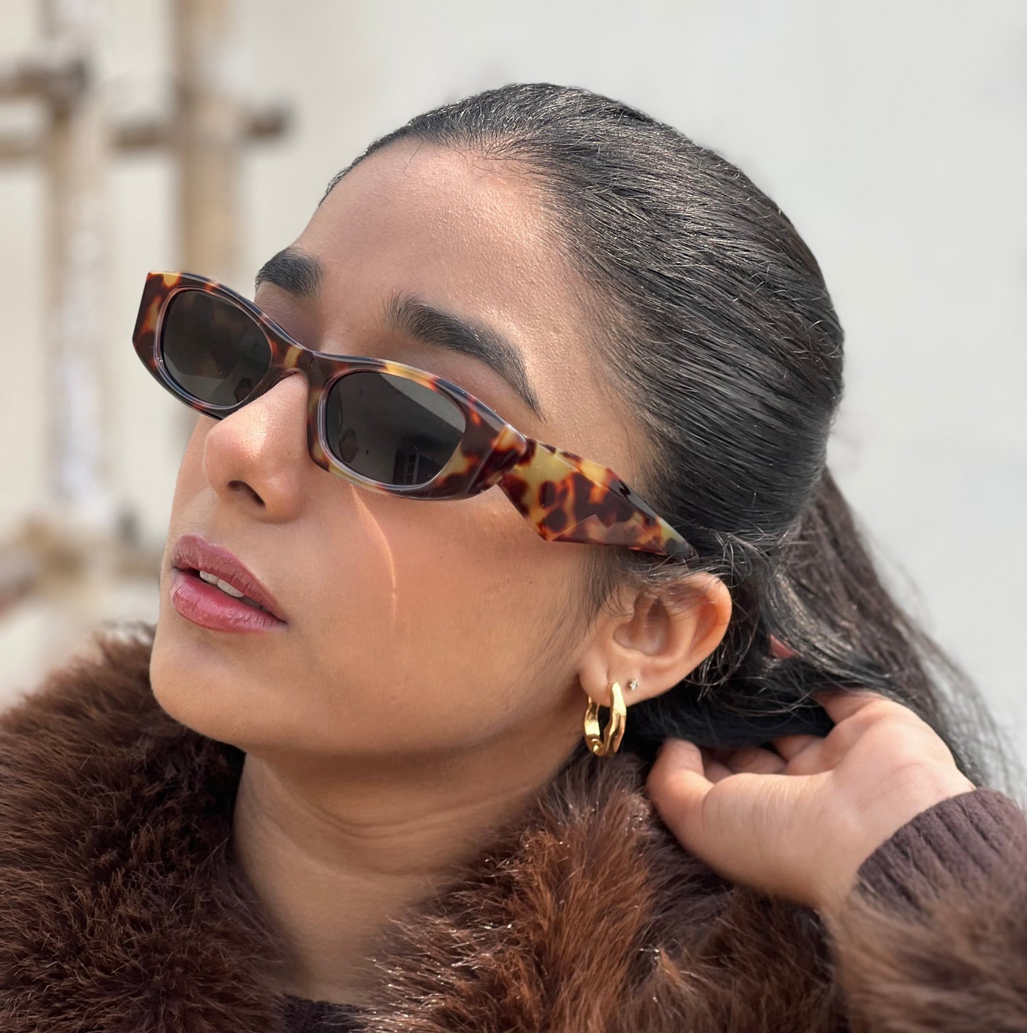 Leopard Block Sunglasses