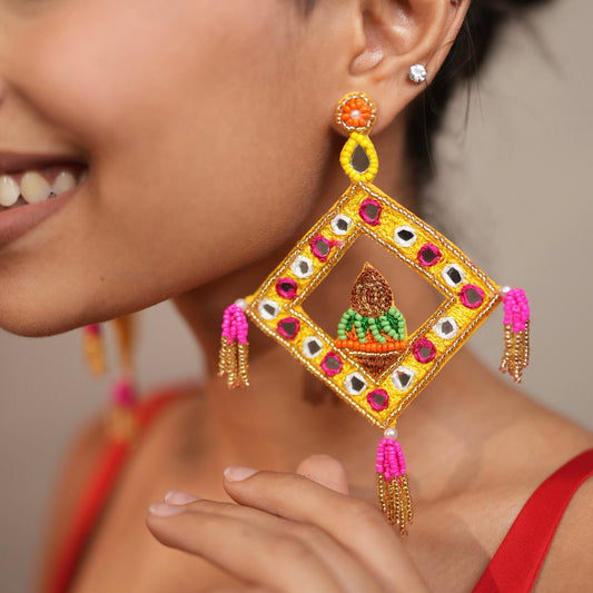 Hawankund Multicolour Handmade Beaded Earrings