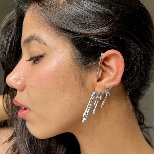 Molten Silver One-Side Ear Cuff