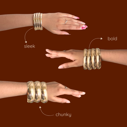 Utsa Golden Metal Bangles Combo