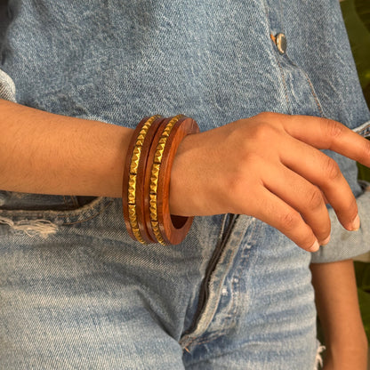 Wooden Handmade Bangle-Set of 2