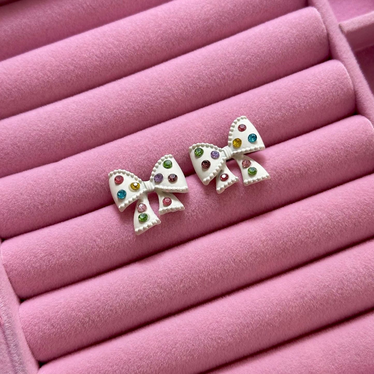 Multicolour Bow Studs