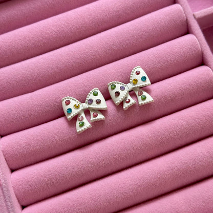 Multicolour Bow Studs