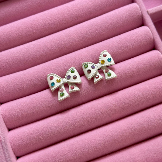 Multicolour Bow Studs