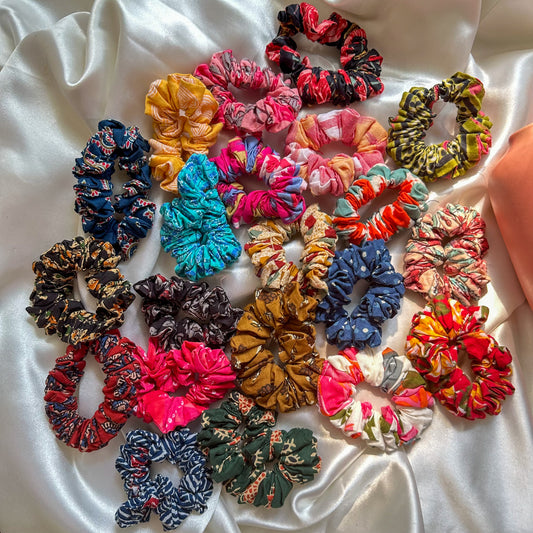 Printed Cotton Scrunchies (Pack of 5)