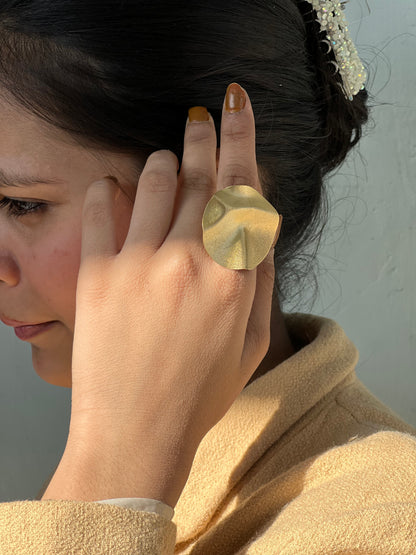 Freya Handmade Brass Ring & Earrings Combo