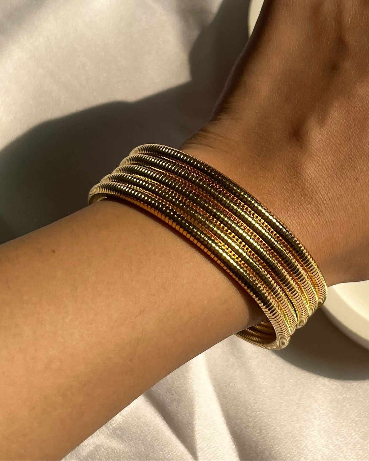 Spiral Gold Bangle Set