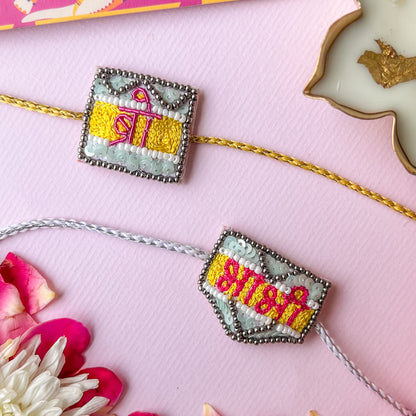 Bro Bhabhi Handmade Beaded Rakhi