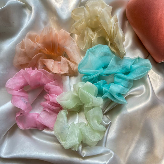 Pastel Organza Scrunchies (Pack of 5)