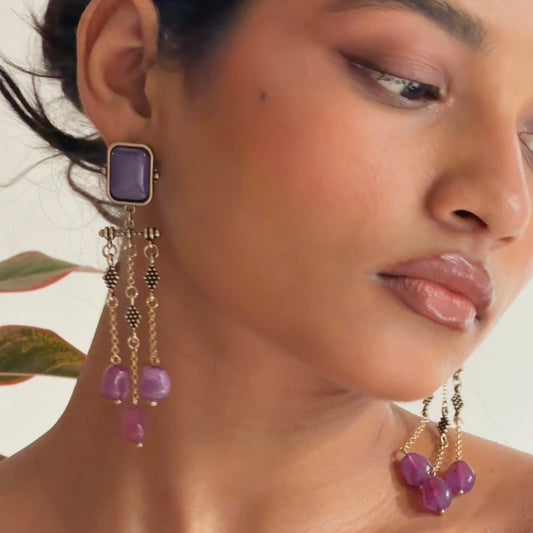 Purple Royale Tassel Earrings