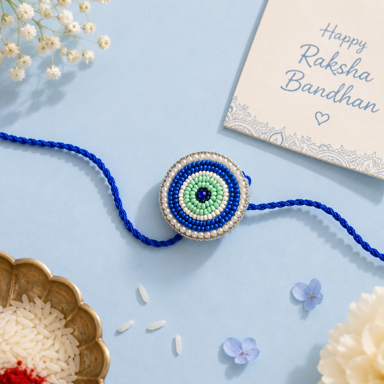Nazar Kavach Handmade Beaded Rakhi