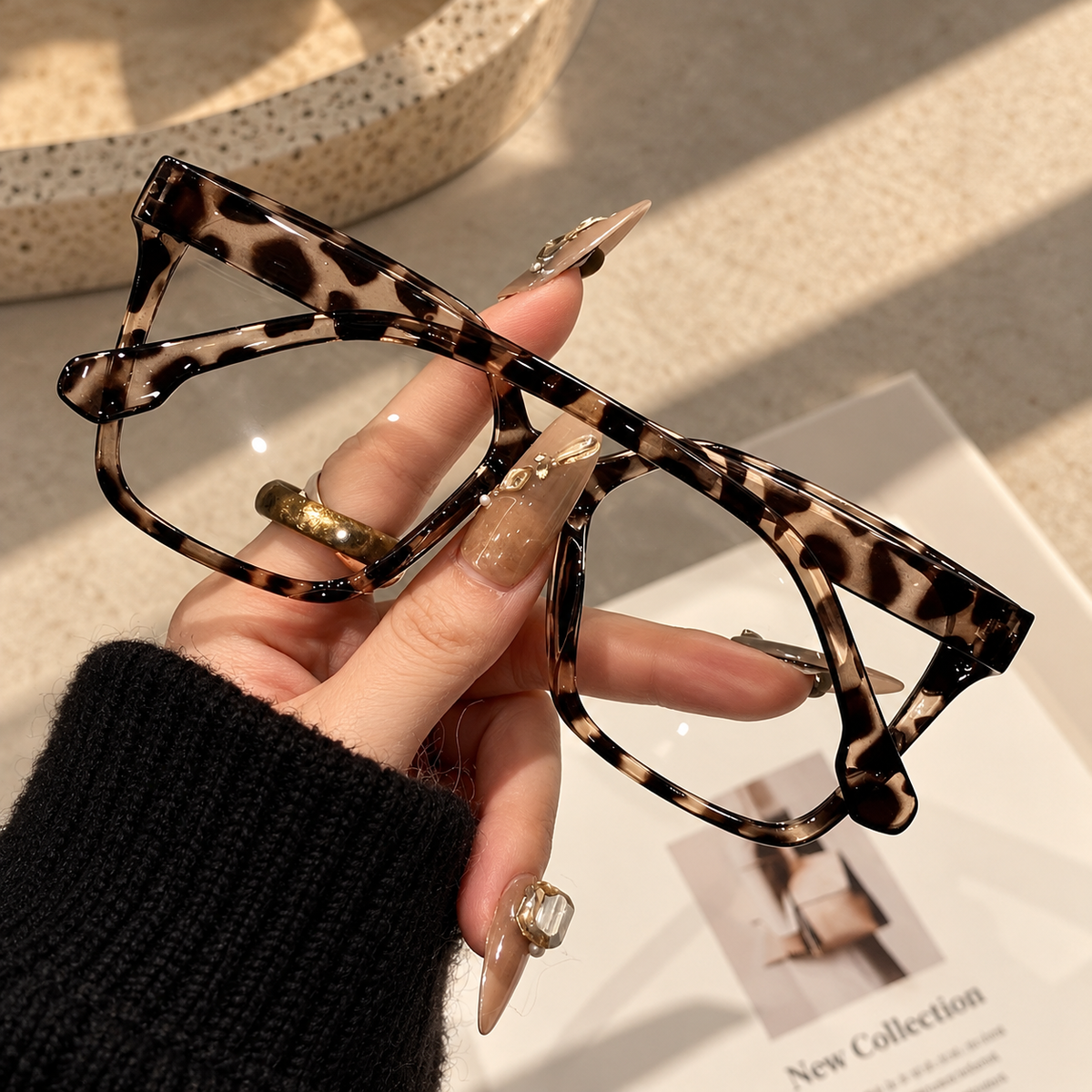 Leopard Glossy Thin Eyewear