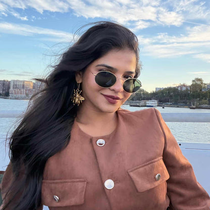 Golden Bee Metal Earring