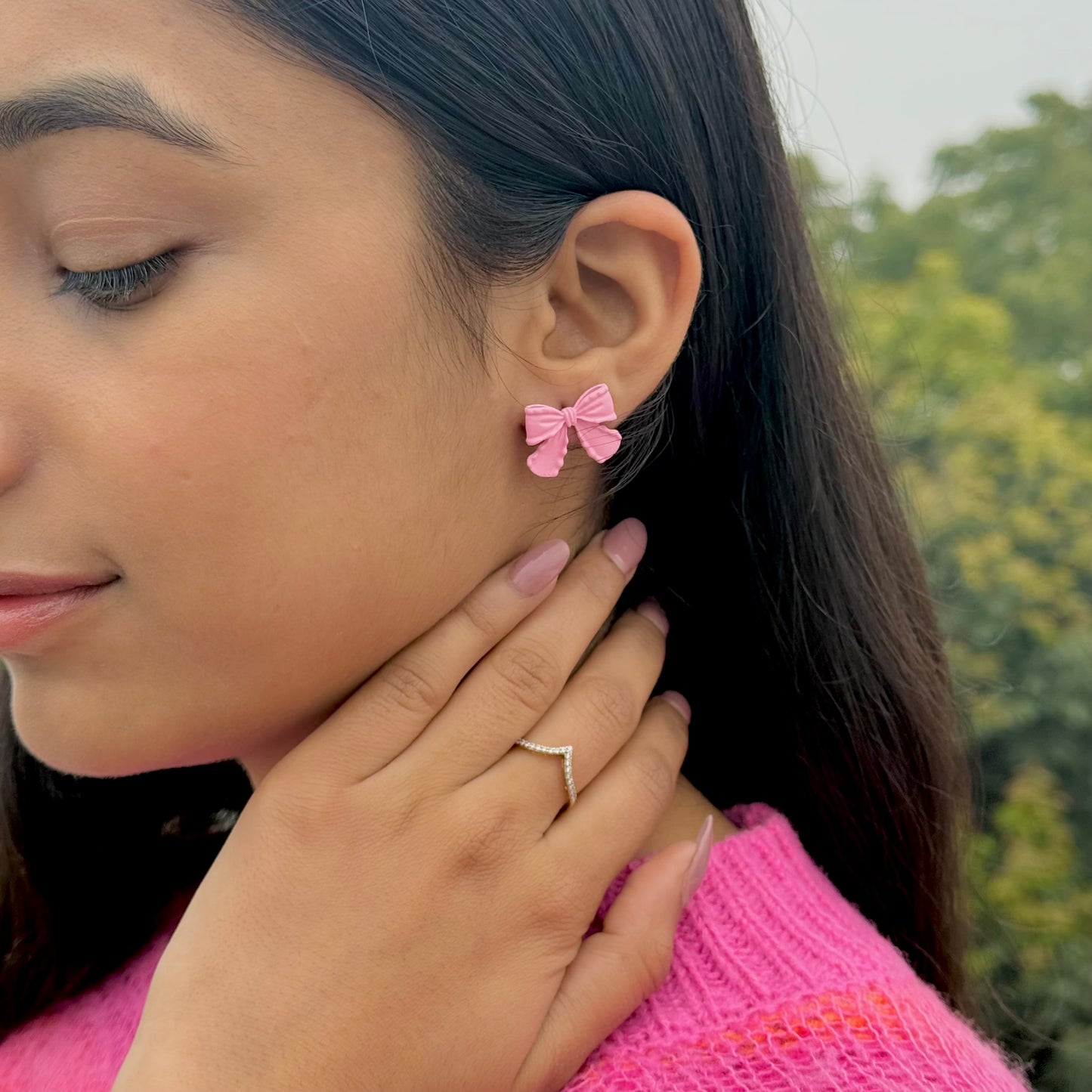 Barbie Pink Bow Earring