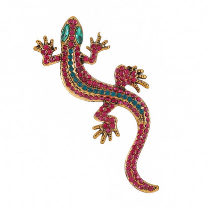 Pink Lizard Brooch