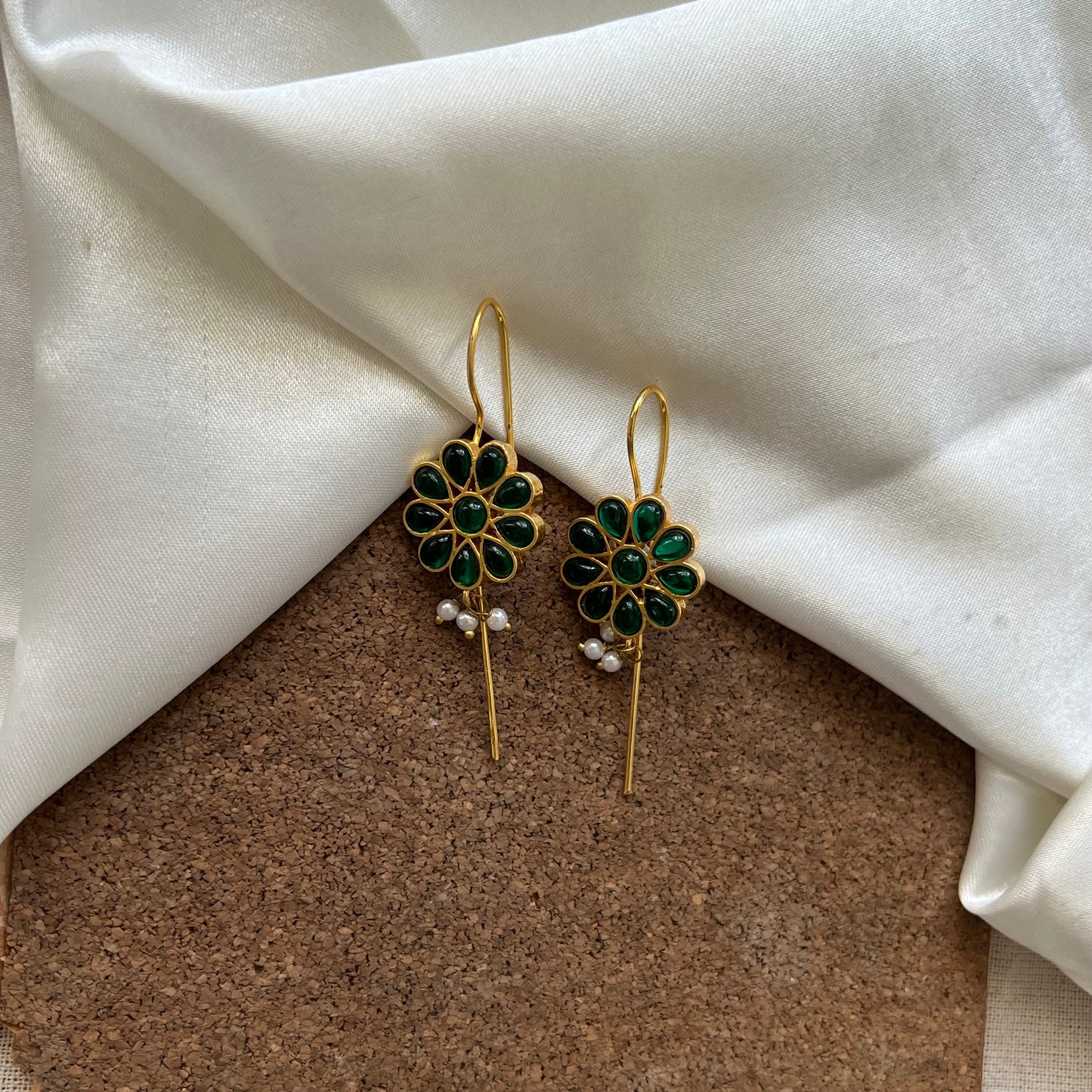 Aaranya Handmade Brass Floral Ear Cuffs